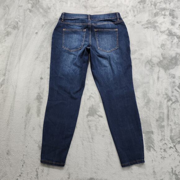 Maurices Jeans Womens M SHORT Blue Dark Wash Mid Rise Skinny Jegging Stretch - Picture 2 of 11